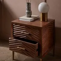 Fandango Bedside Table - Dark, Mango Wood