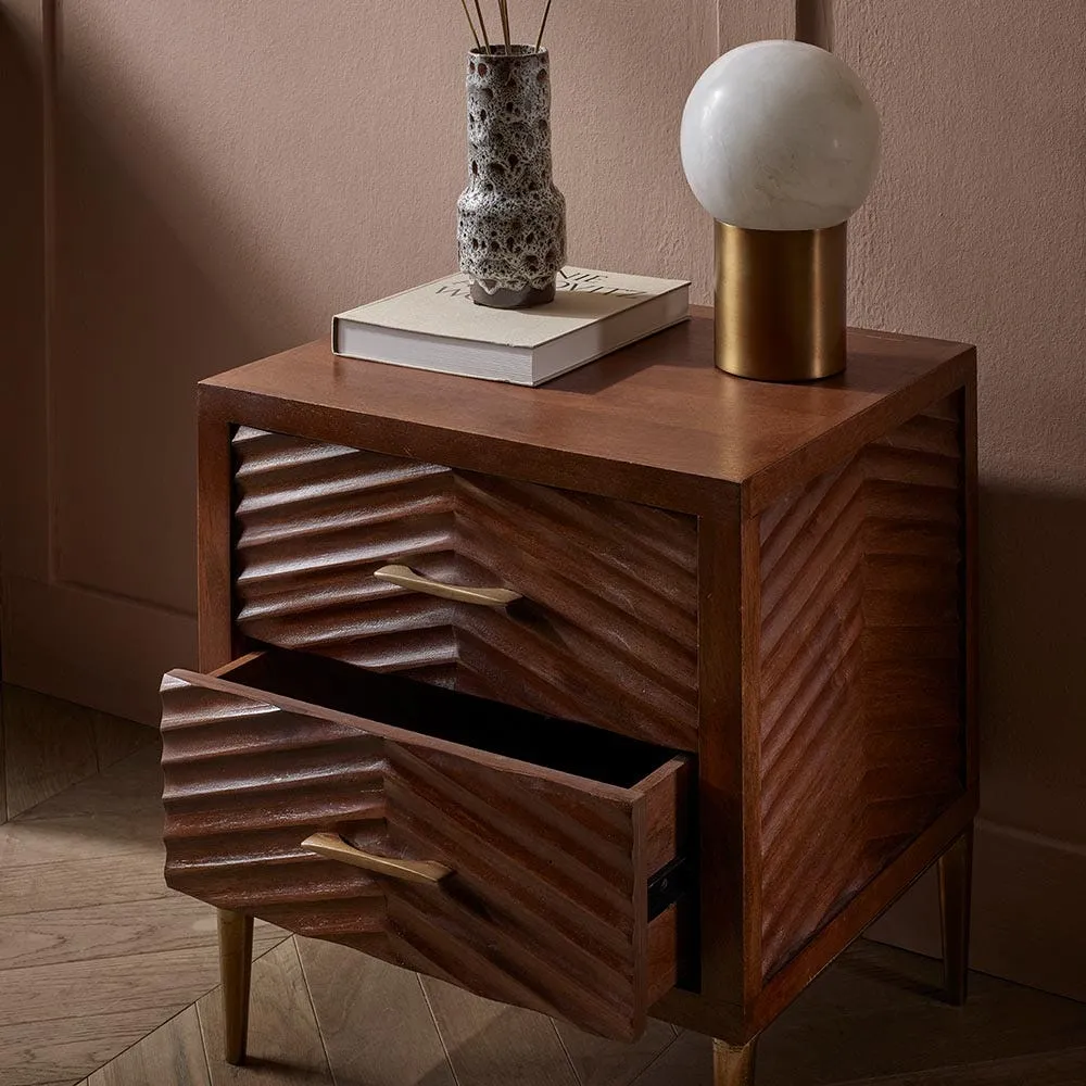 Fandango Bedside Table - Dark, Mango Wood image