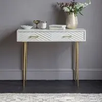 Fandango Console Table - Whitewashed, Mango Wood