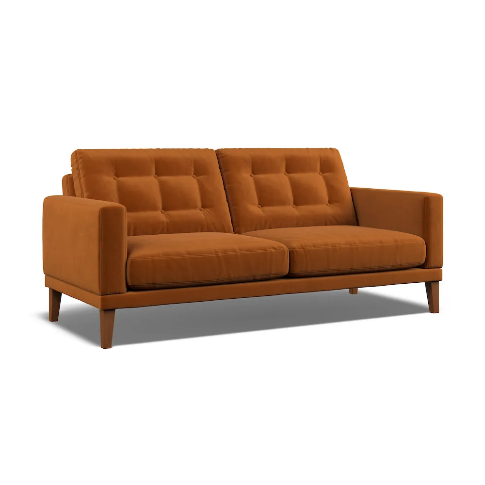 Fitzroy 3-Seater Sofa - Burnt, Eco Velvet