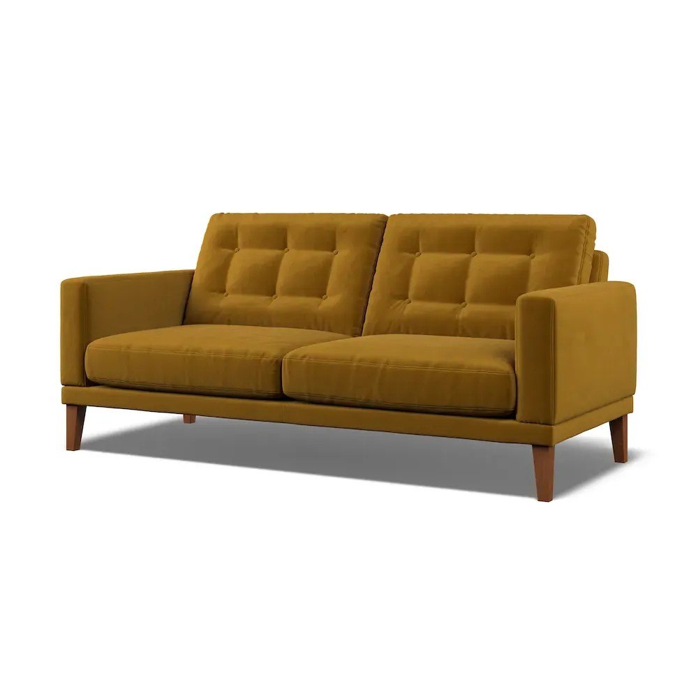 Fitzroy 3-Seater Sofa - Turmeric, Eco Velvet