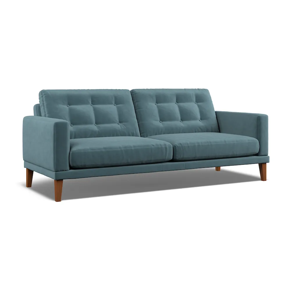 Fitzroy 4-Seater Sofa - Airforce, Eco Velvet