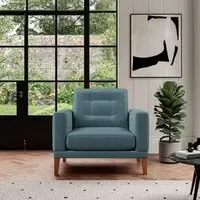 Fitzroy Armchair - Airforce, Eco Velvet