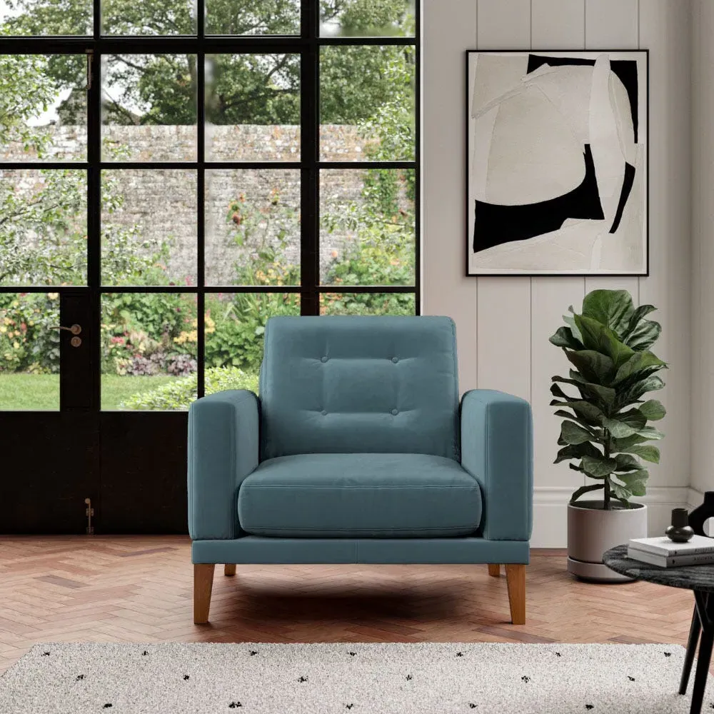 Fitzroy Armchair - Airforce, Eco Velvet image