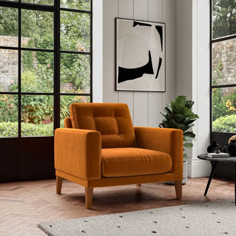 Fitzroy Armchair - Burnt, Eco Velvet