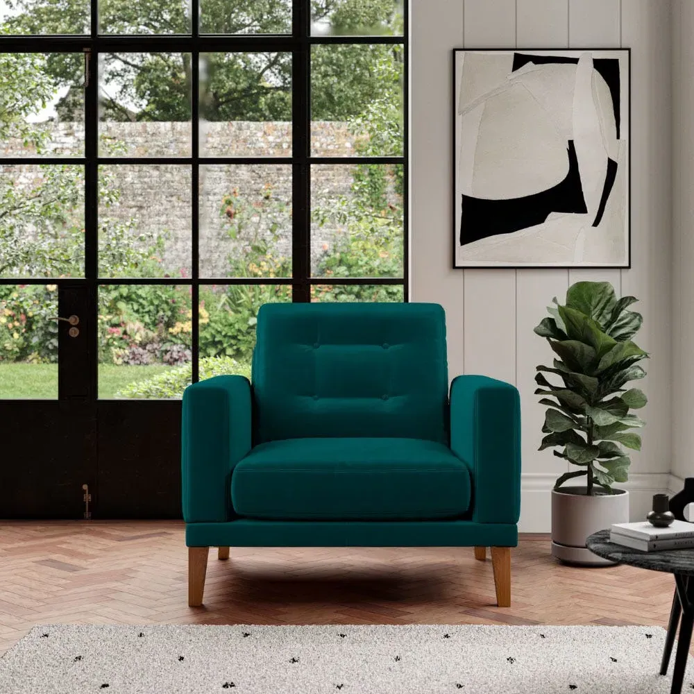 Fitzroy Armchair - Mallard, Eco Velvet