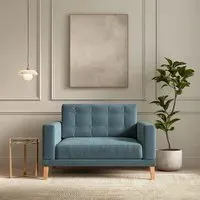Fitzroy Loveseat - Airforce, Eco Velvet