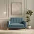 Fitzroy Loveseat - Airforce, Eco Velvet
