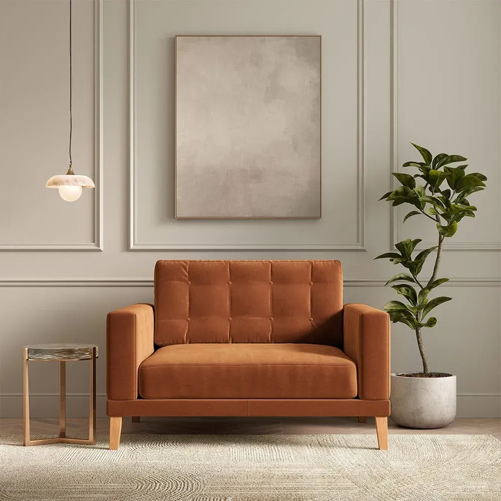 Fitzroy Loveseat - Burnt, Eco Velvet