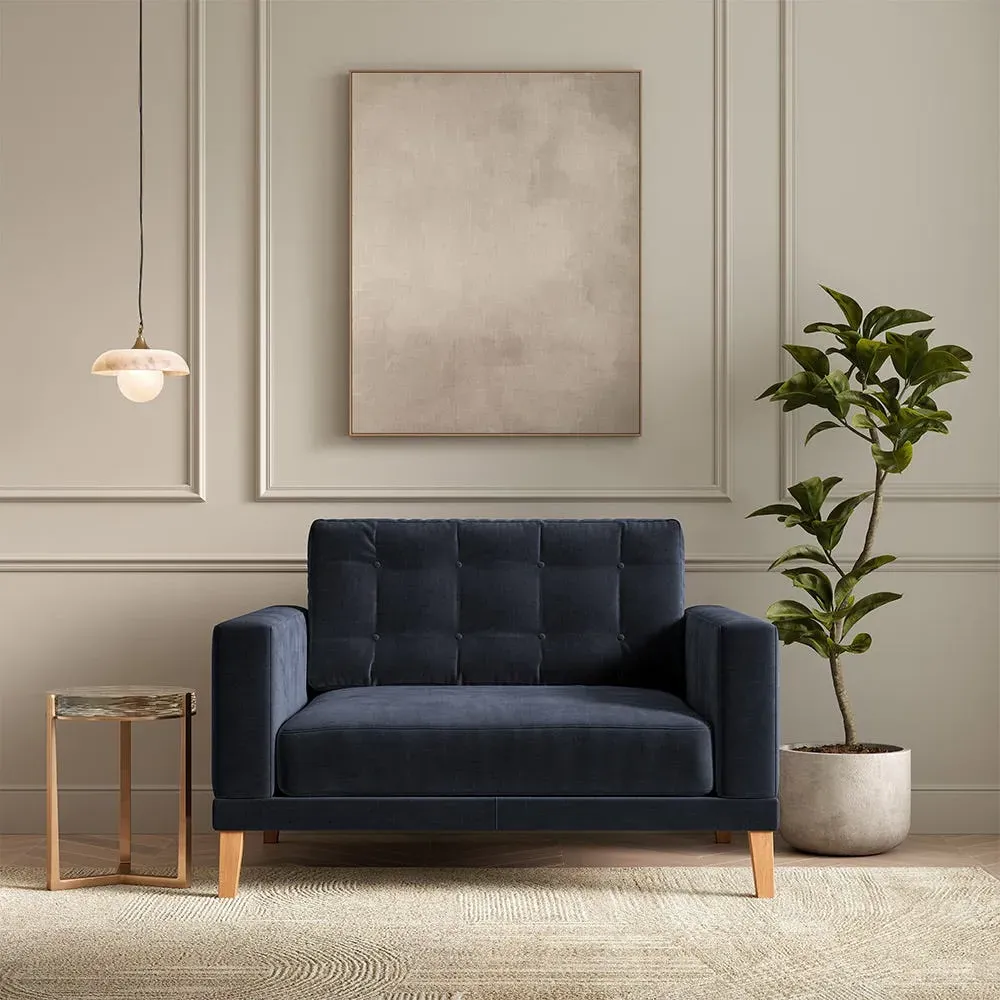 Fitzroy Loveseat - Indigo, Eco Velvet