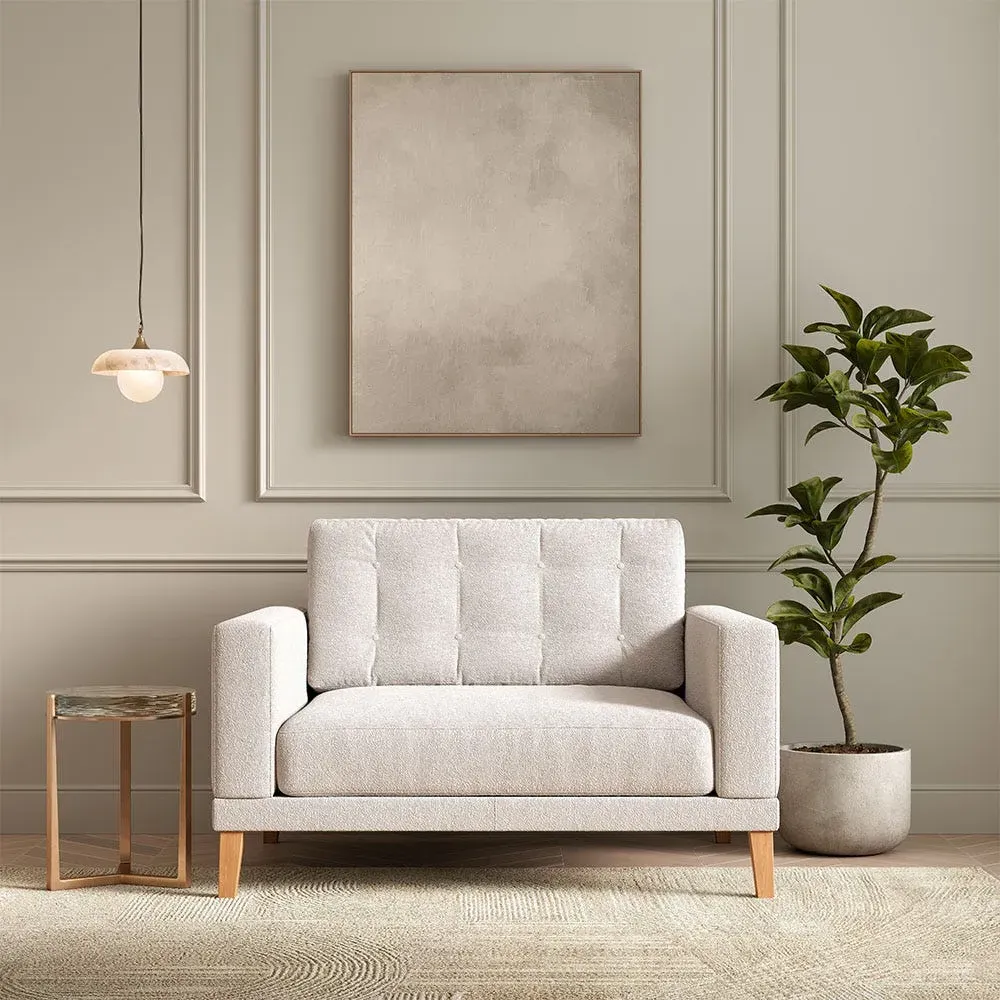 Fitzroy Loveseat - Ivory, Boucle