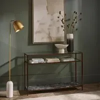 Flint Granite Console Table - Bronze, Iron