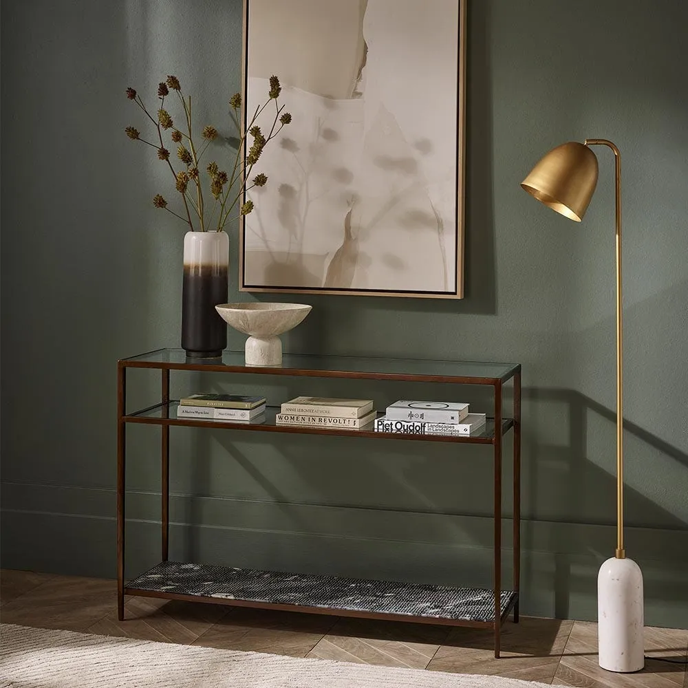 Flint Granite Console Table - Bronze, Iron