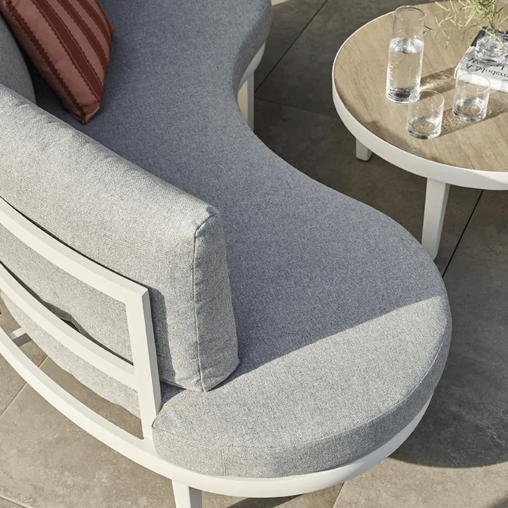 Florence Double Sofa Lounge Set with Coffee Table - Natural, Aluminium alternate view