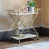 Fontaine Drinks Trolley - White Marble, Brass