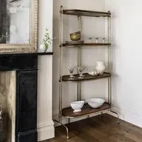 Franklin Shelving Unit - Mango Wood, Brass