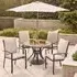Gabriela 4-Seat Dining Set with Parasol - Stone
