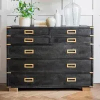 Greenwich 7 Drawer Chest - Black, Mango Wood