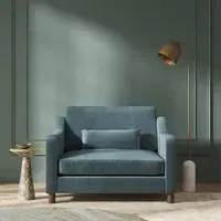 Hampton 2-Seater Loveseat - Airforce, Eco Velvet