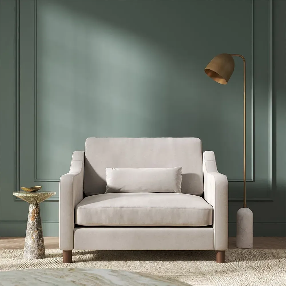 Hampton 2-Seater Loveseat - Bone, Eco Velvet