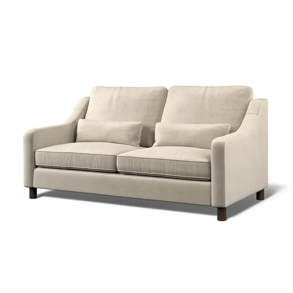 Hampton 3-Seater Sofa - Bone, Eco Velvet