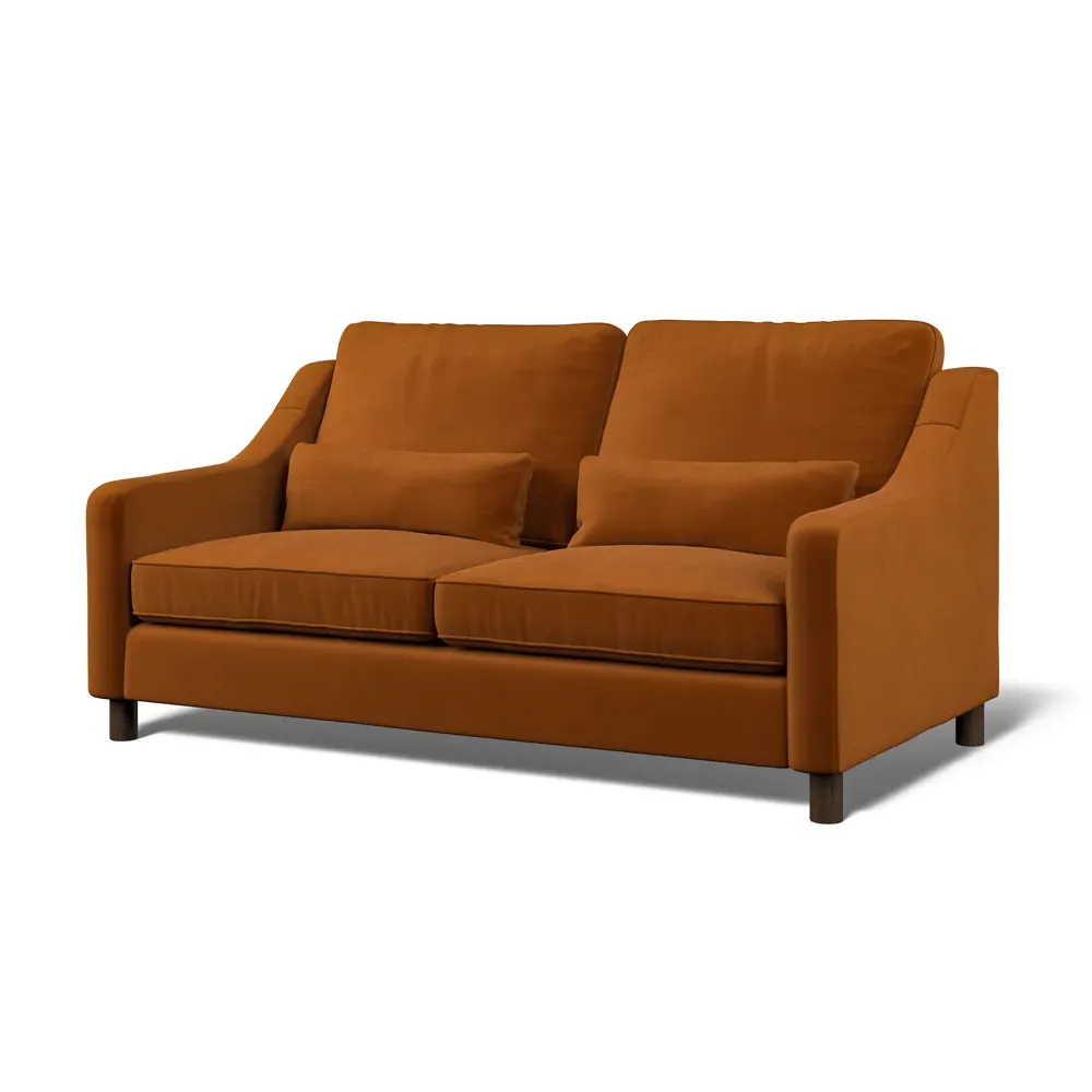 Hampton 3-Seater Sofa - Burnt, Eco Velvet