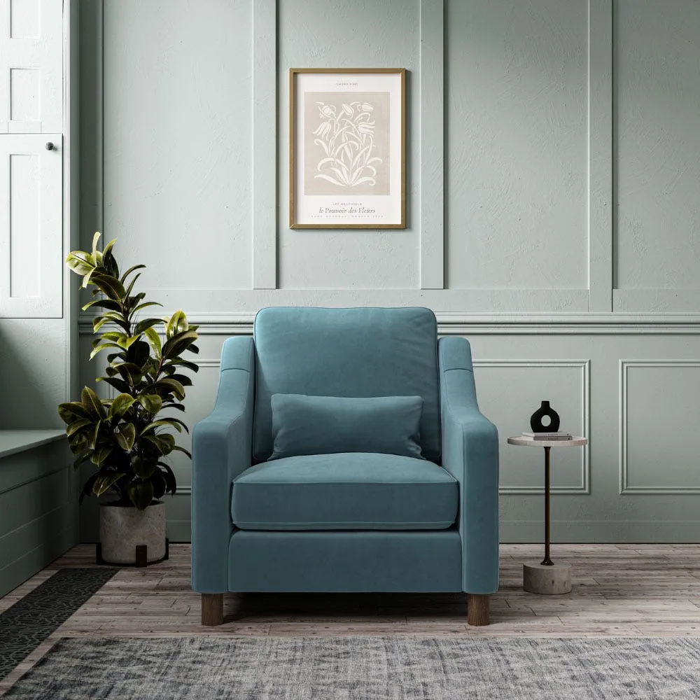 Hampton Armchair - Airforce, Eco Velvet image