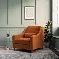 Hampton Armchair - Burnt, Eco Velvet