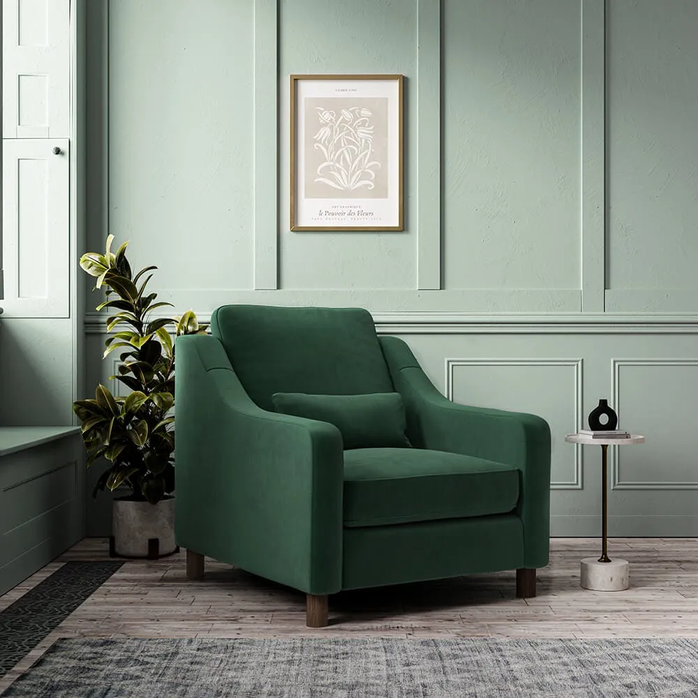 Hampton Armchair - Hunter, Eco Velvet