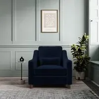 Hampton Armchair - Indigo, Eco Velvet