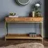 Henley Console Table with Drawers - Mango Wood, Brass