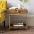 Henley Side Table with Drawer - Mango Wood, Brass