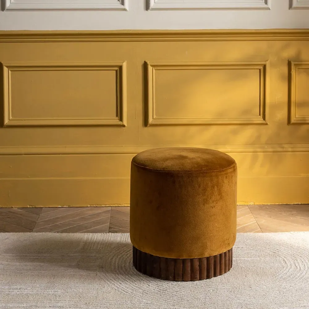 Holborn Footstool - Mustard, Velvet product