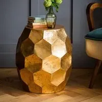 Honeycomb Side Table - Gold Leaf, Iron