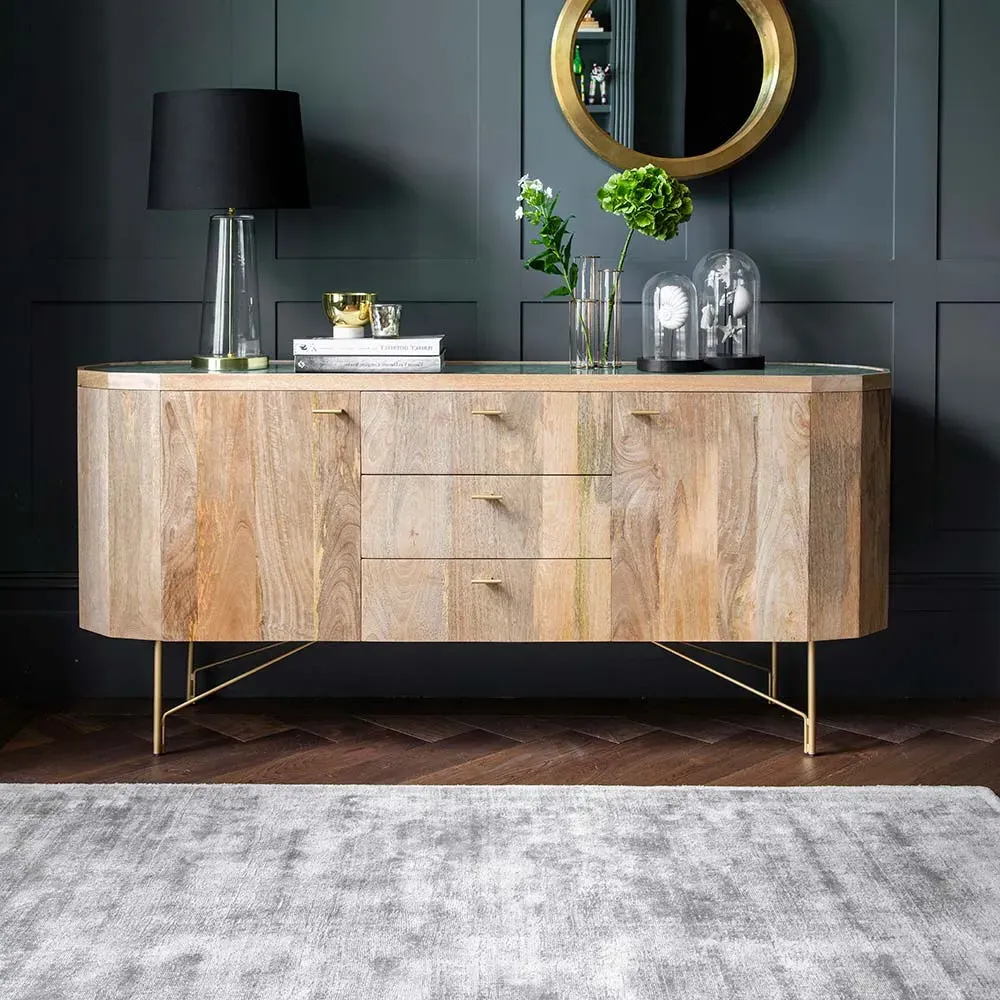 Jade Marble Sideboard - Green, Mango Wood image