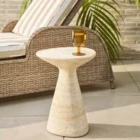 Jasper Side Table - Travertine Finish, Concrete