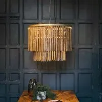 Joya Large Pendant Light - Dark Brown, Wood