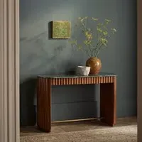 Jude Fluted Console Table with Drawers - Green, Marble