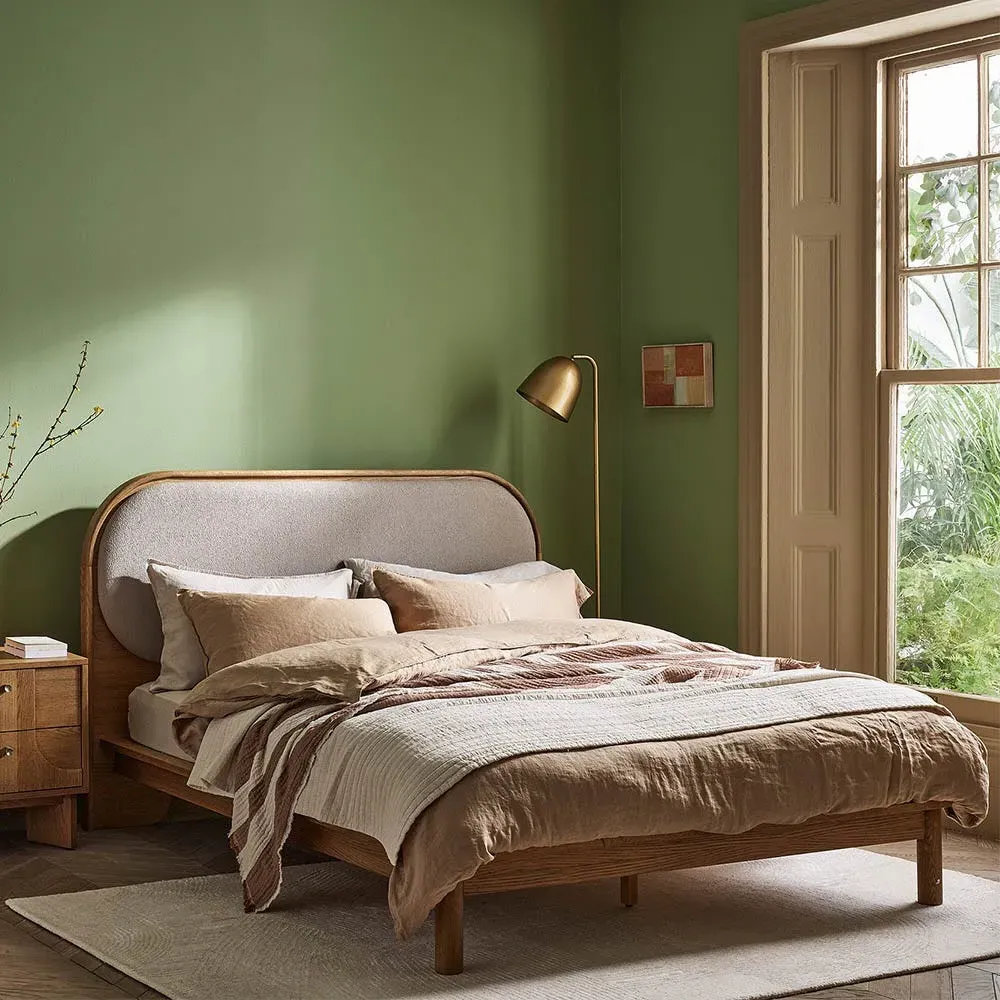 Kadence King Size Upholstered Bed - Bourbon, Oak image