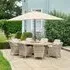 Karla 8-Seat Rattan Dining Set with Lazy Susan - Sand