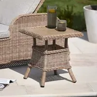 Karla Rattan Side Table - Sand