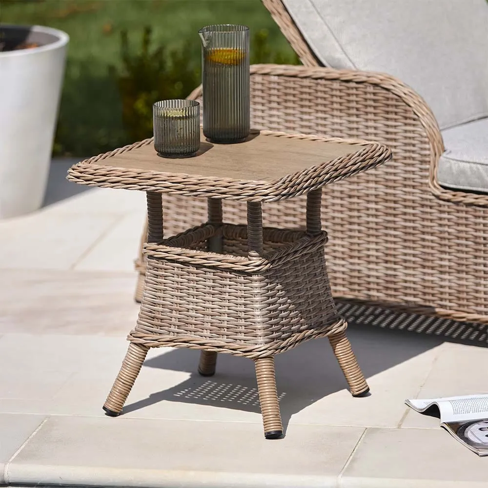 Karla Rattan Side Table - Sand image