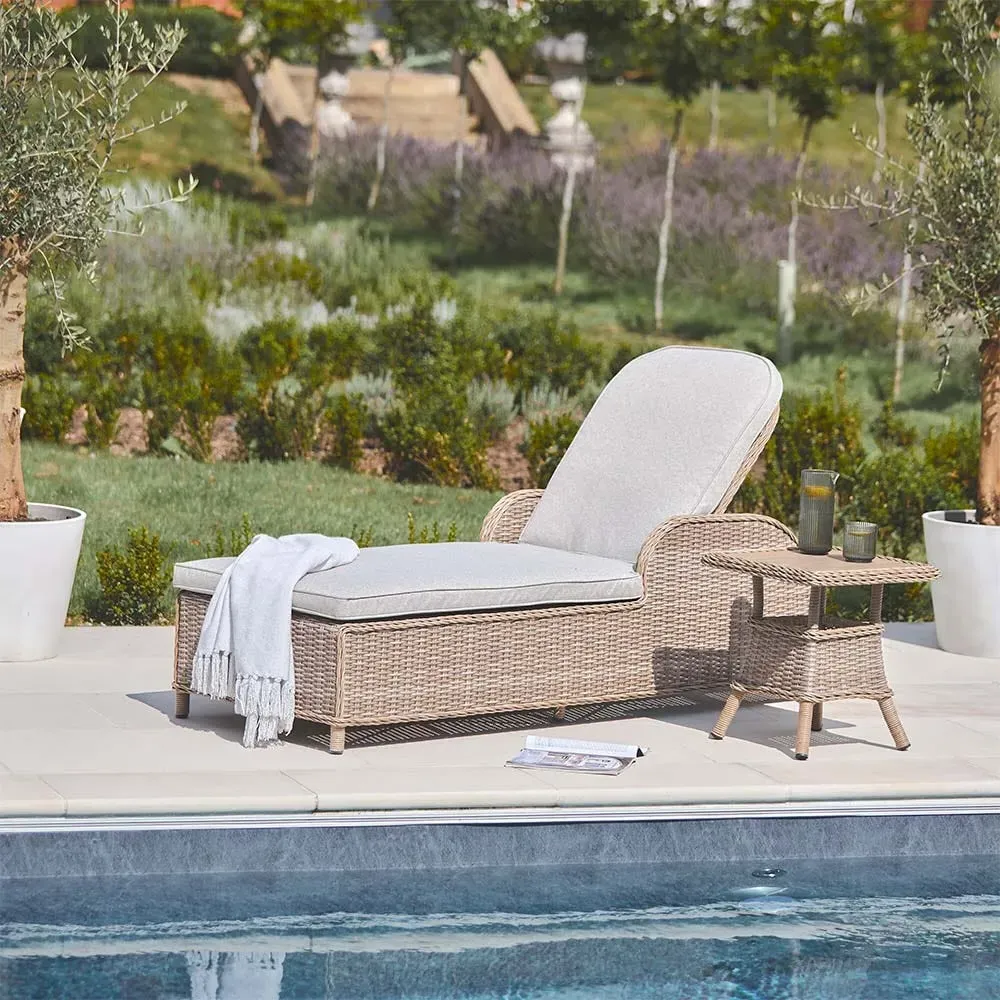 Karla Rattan Sunlounger - Sand image