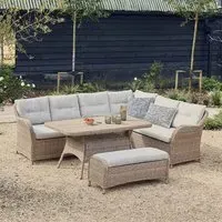 Karla Rectangular Lounge Dining Set - Sand, Rattan