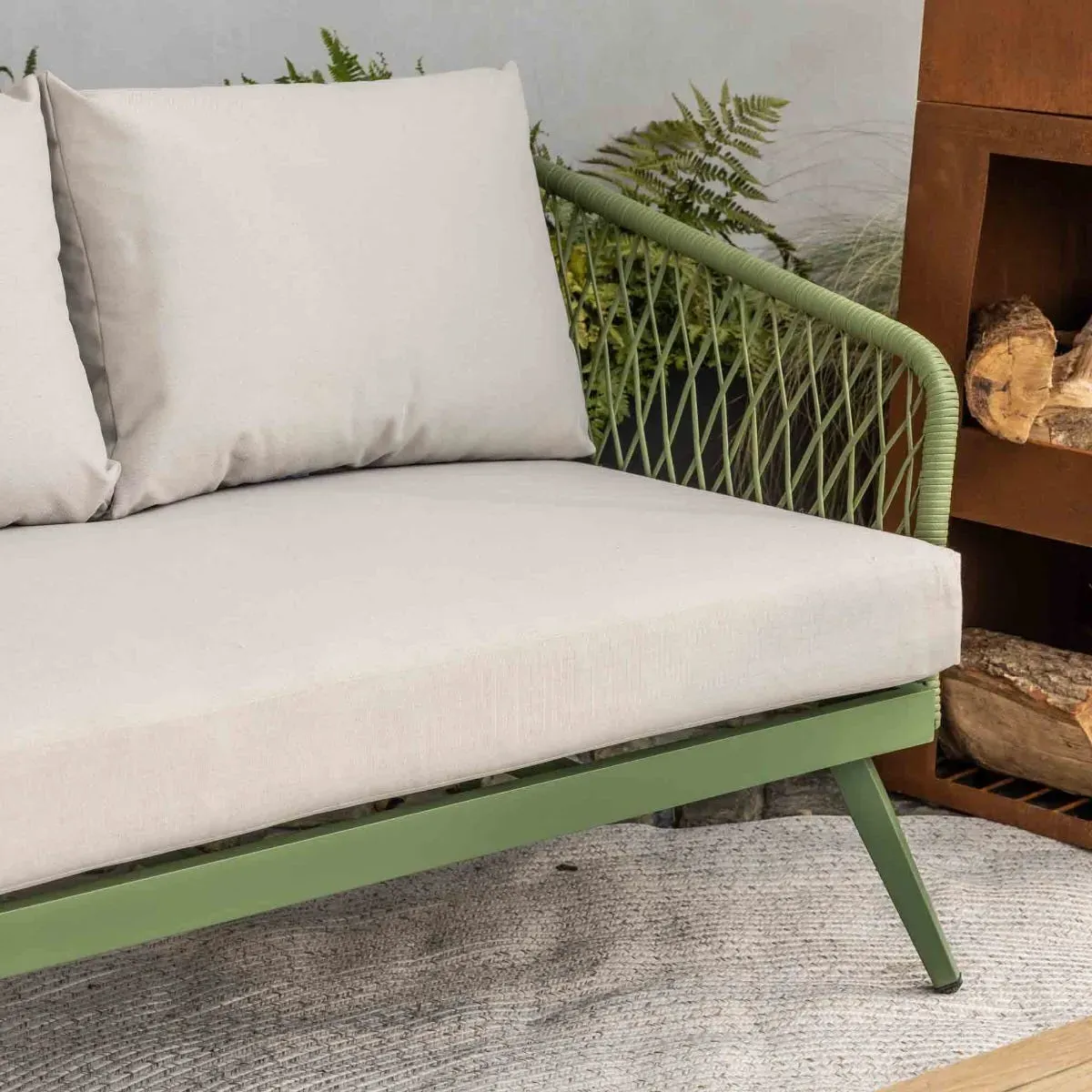 Lauren 4-Seat Lounge Set - Green, Woven Rope alternate view