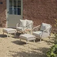 Lauren 5 Piece Duo Set with Footstools - Sandy, Rope