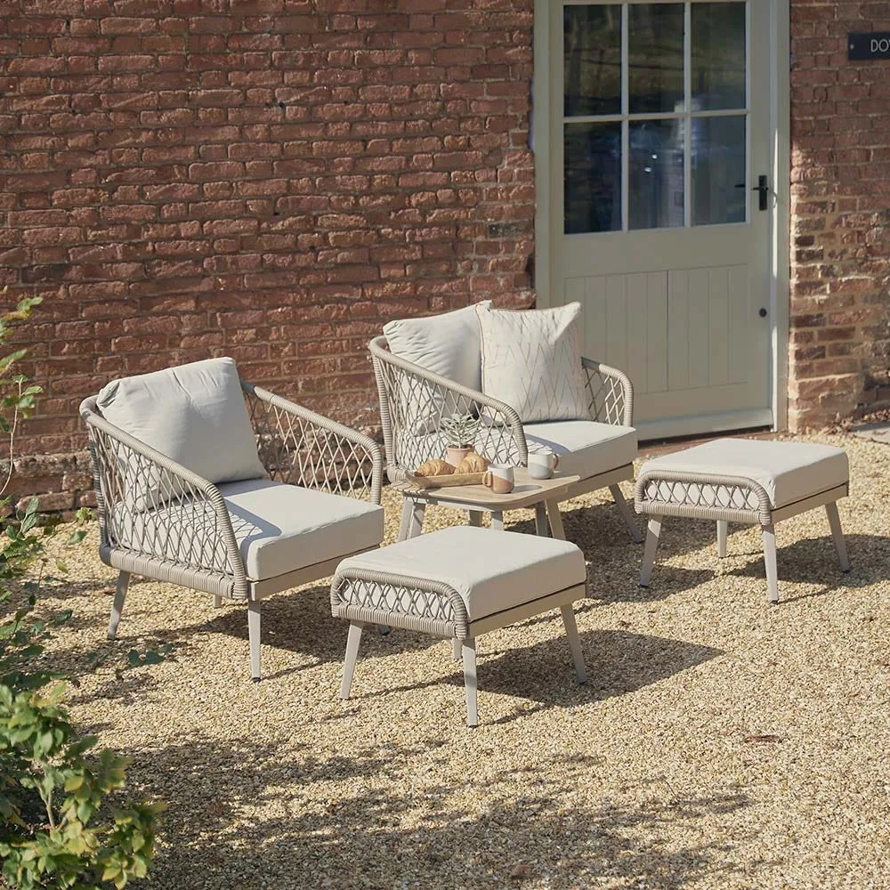 Lauren 5 Piece Duo Set with Footstools - Sandy, Rope image