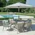 Lauren 6 Seat Rectangular Dining Set with Parasol - Wood Effect