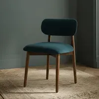 Layla Dining Chair - Petrol Blue, Velvet