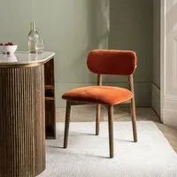 Layla Dining Chair - Rust, Velvet